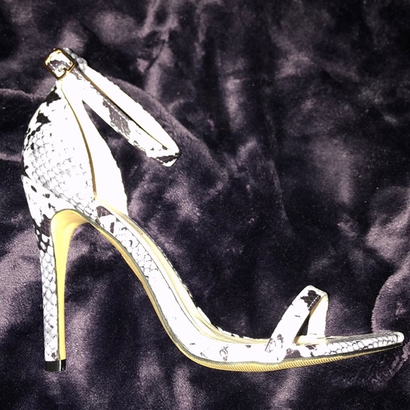Snake Print Heeled Sandals - Picture 3 of 3